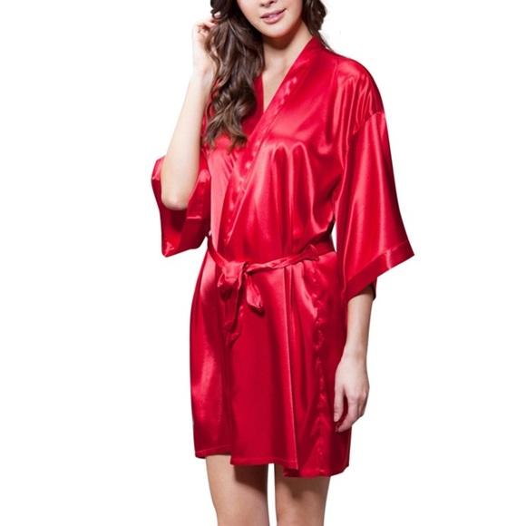 Intimates & Sleepwear | Satin Red Robe | Poshmark